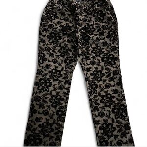 Charter Club Lexington Straight Floral Velvet Pants